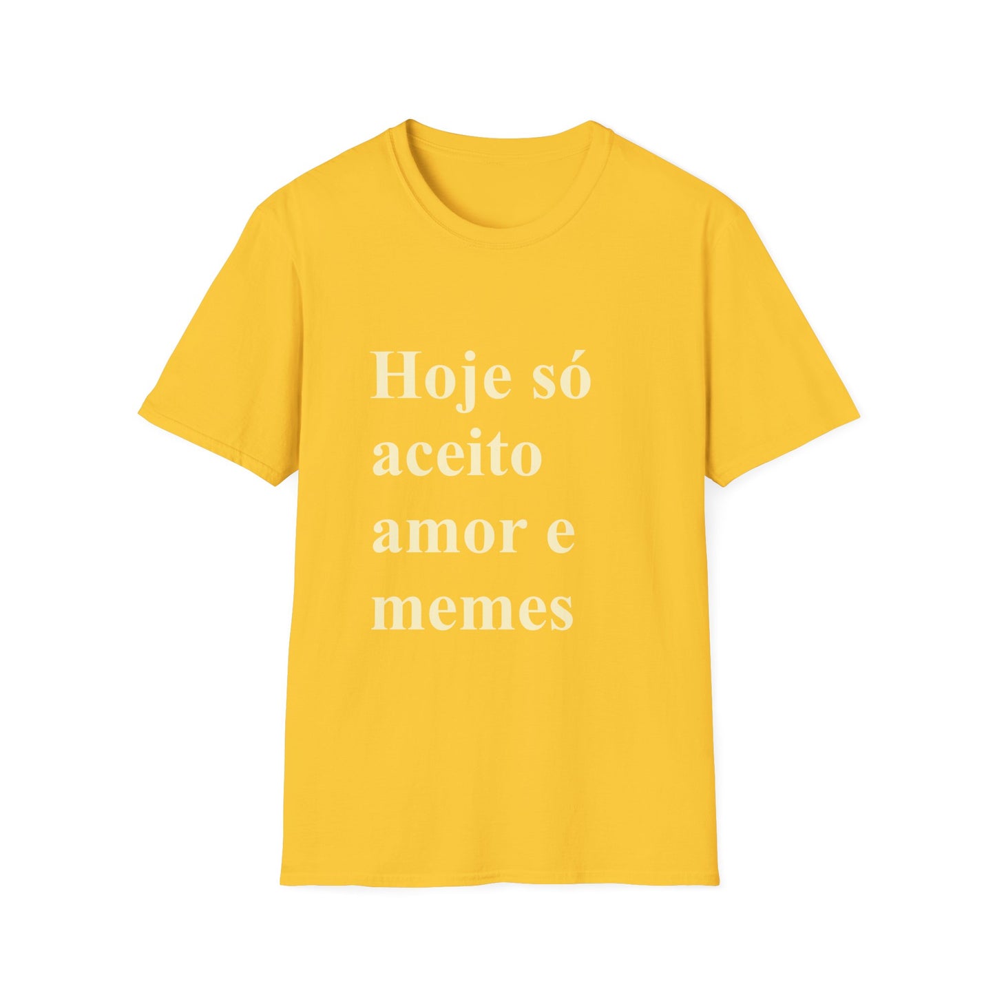 Hoje só aceito amor e memes T-shirt | Brazilian Meme Tee | Camiseta Presente Brasileira | Softstyle Comfort