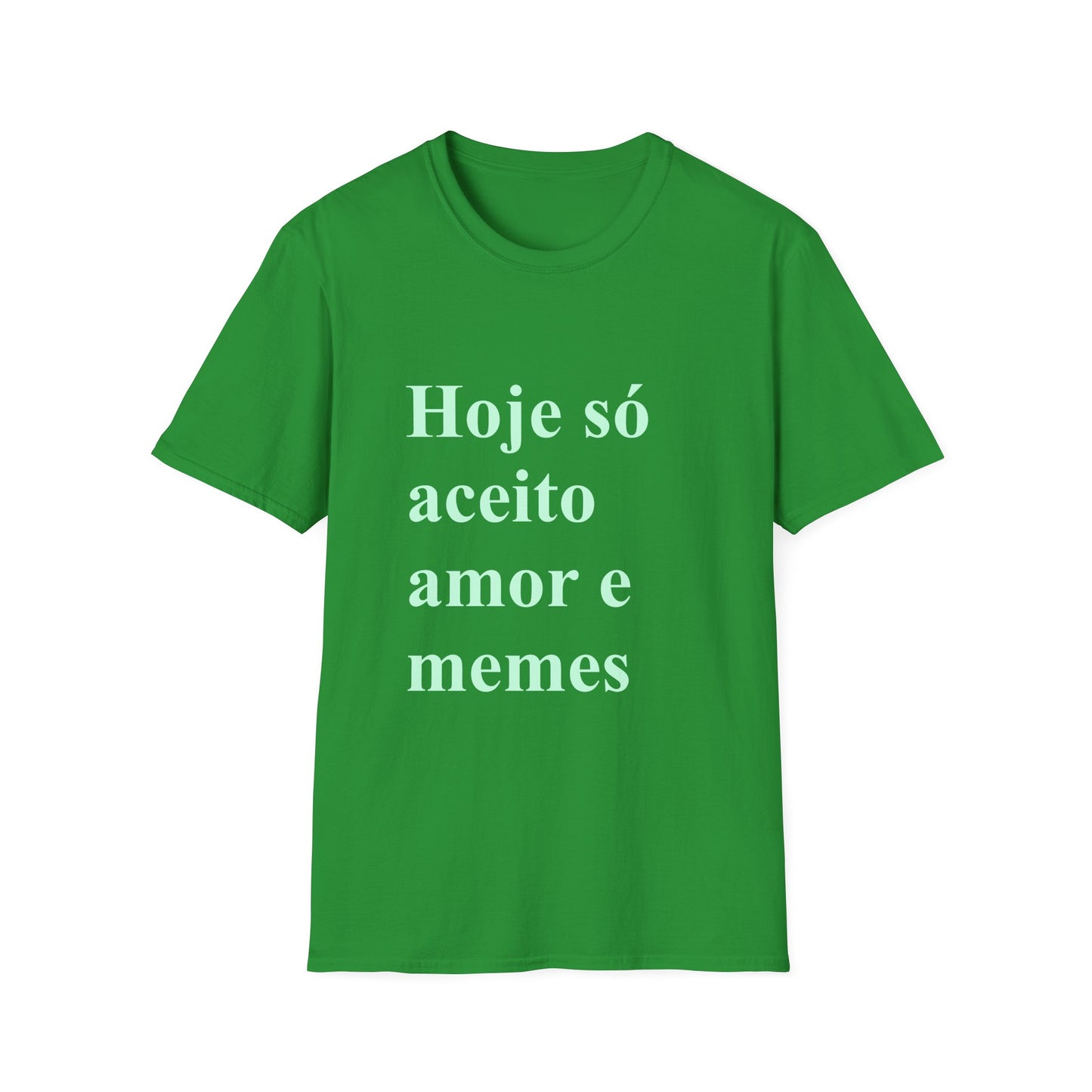 Hoje só aceito amor e memes T-shirt | Brazilian Meme Tee | Camiseta Presente Brasileira | Softstyle Comfort
